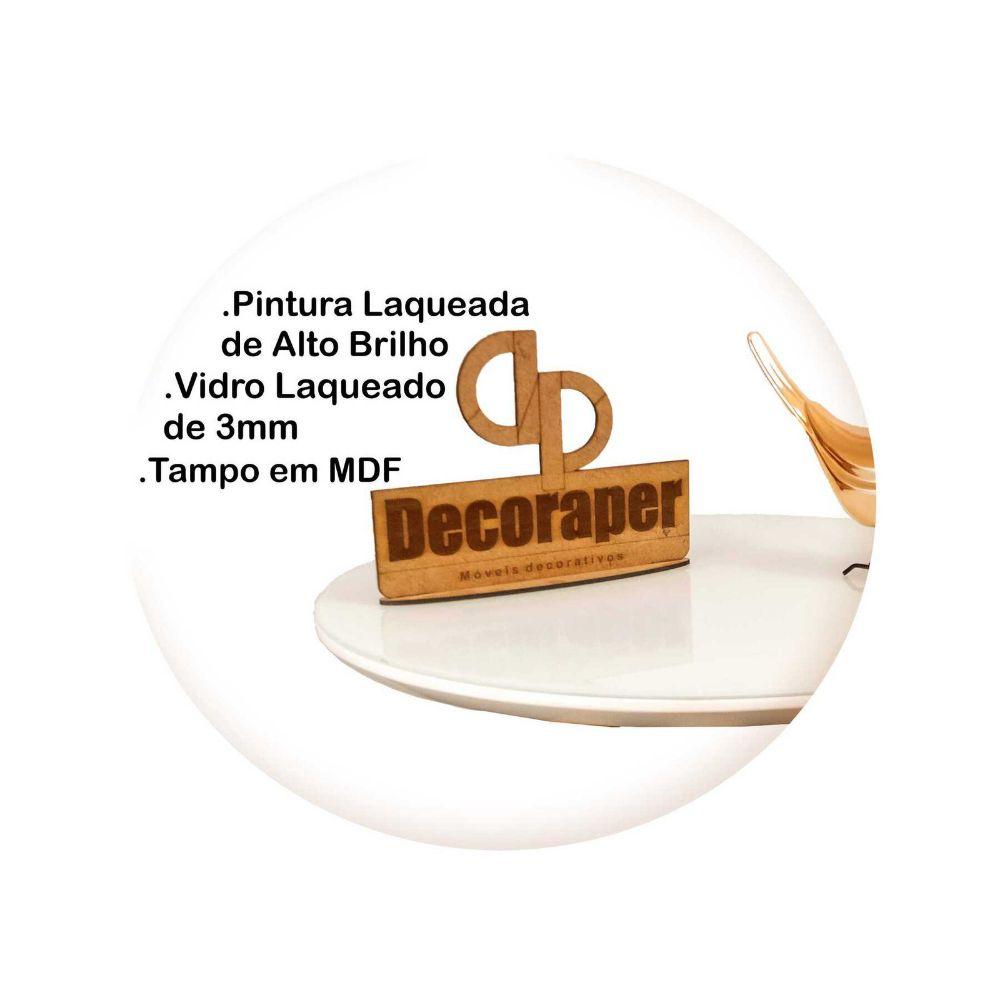 Mesa de Apoio Monopé para Sofá Redonda Branca 35x70 cm