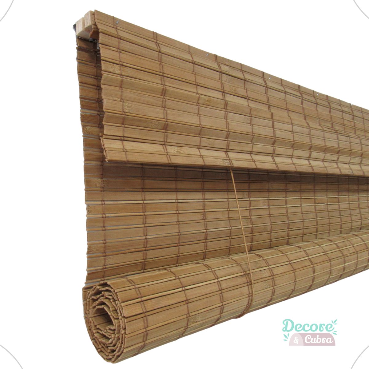 Persiana Bambu Rolo 180larg x 140alt com bandô - Café