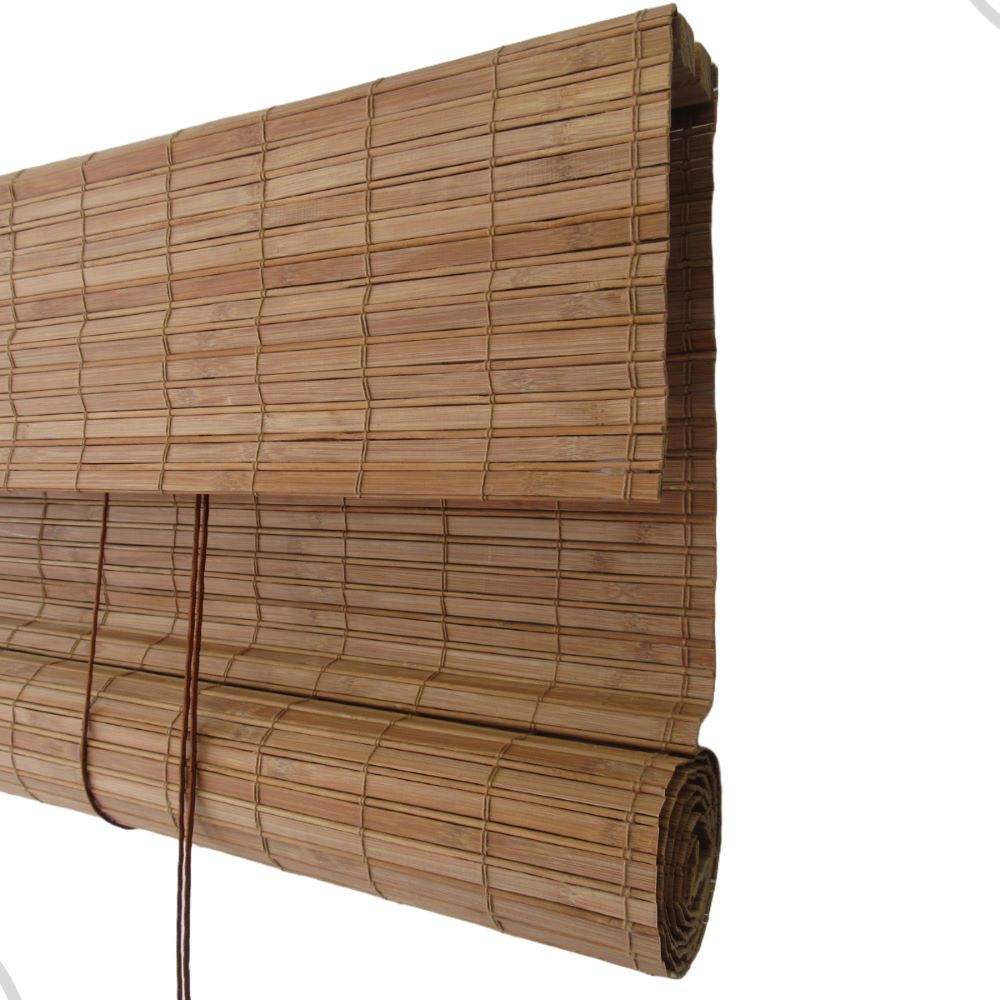 Persiana Bambu Rolo 120larg x 140alt com bandô - Café