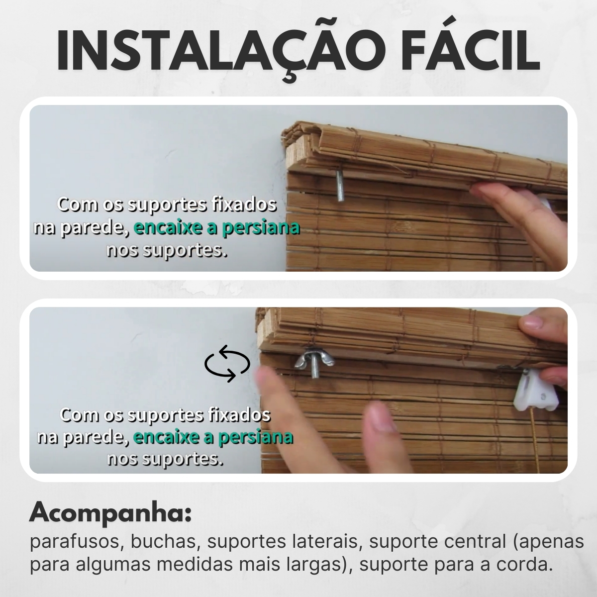 Persiana Bambu Rolo 120larg x 140alt com bandô - Café