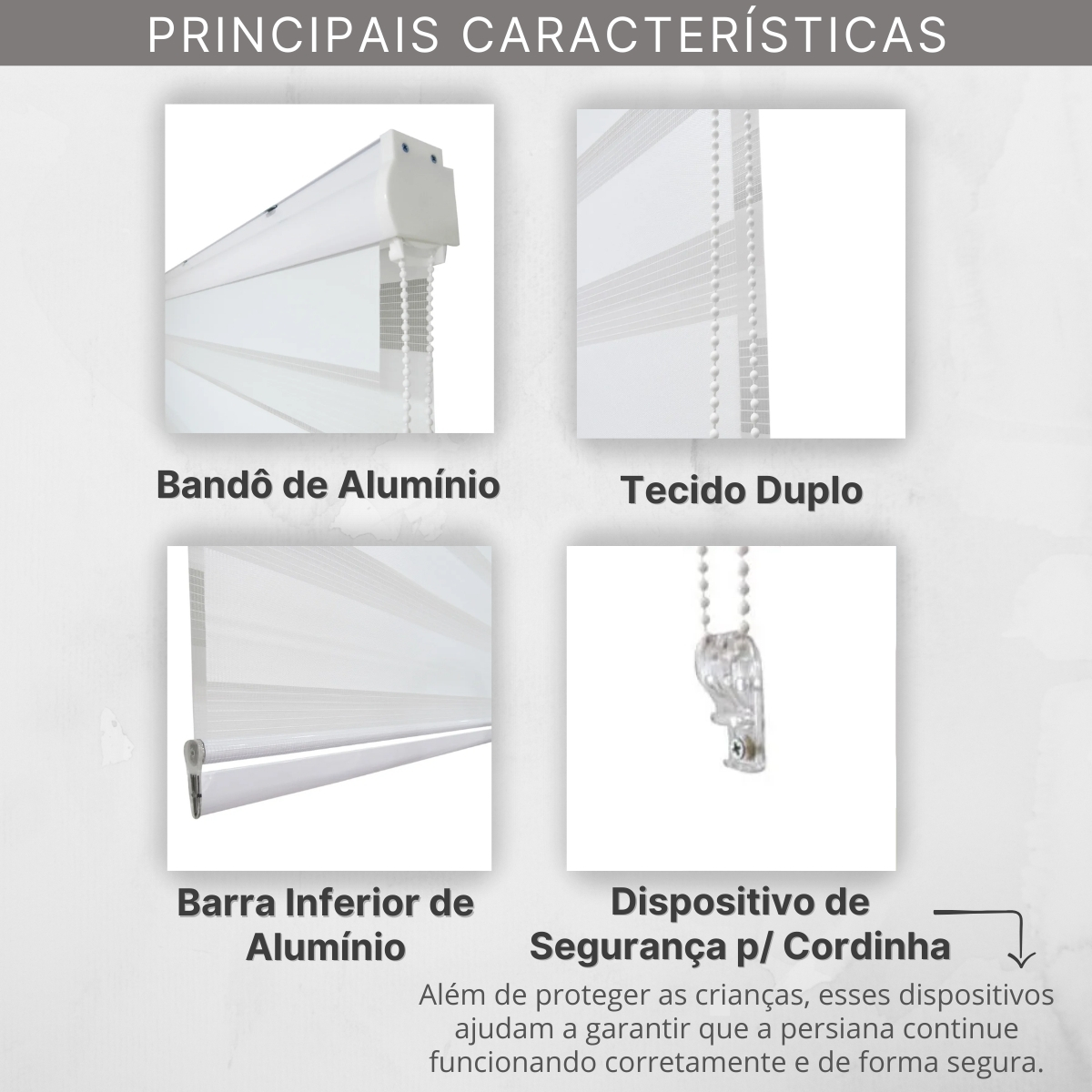 Persiana Rolo Double Vision 240larg x 160alt Branca - (2pçs)