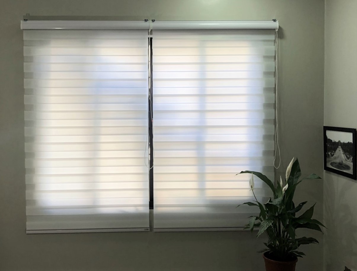 Persiana Rolo Double Vision 240larg x 160alt Branca - (2pçs)