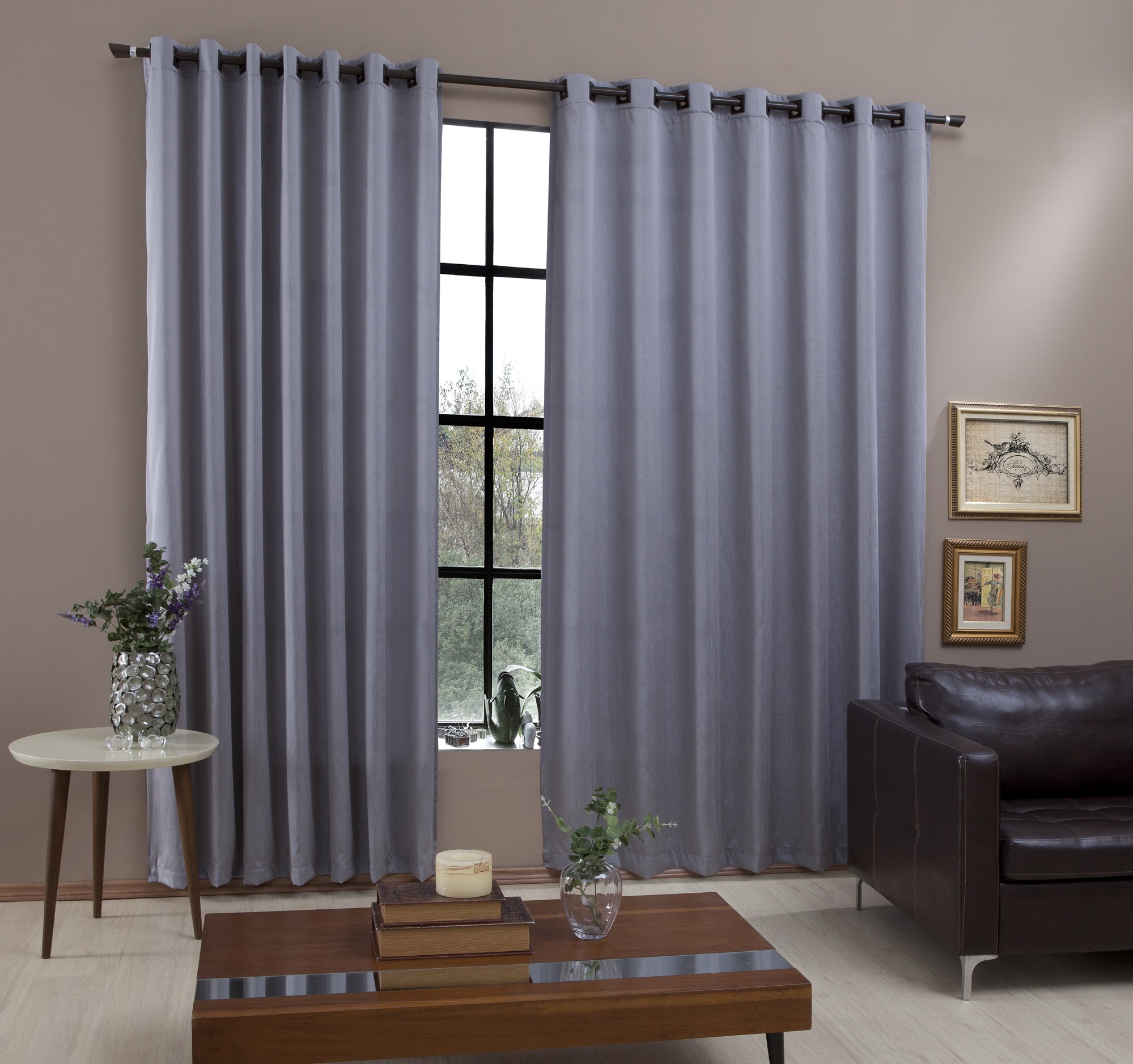 Cortina Amsterdam Para Sala e Quarto 3,00M X 2,60M Decorella - Cinza