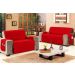 Protetor de sofá 2 e 3 Lugares Ultrassom Cor 1 Vermelho - Decorella
