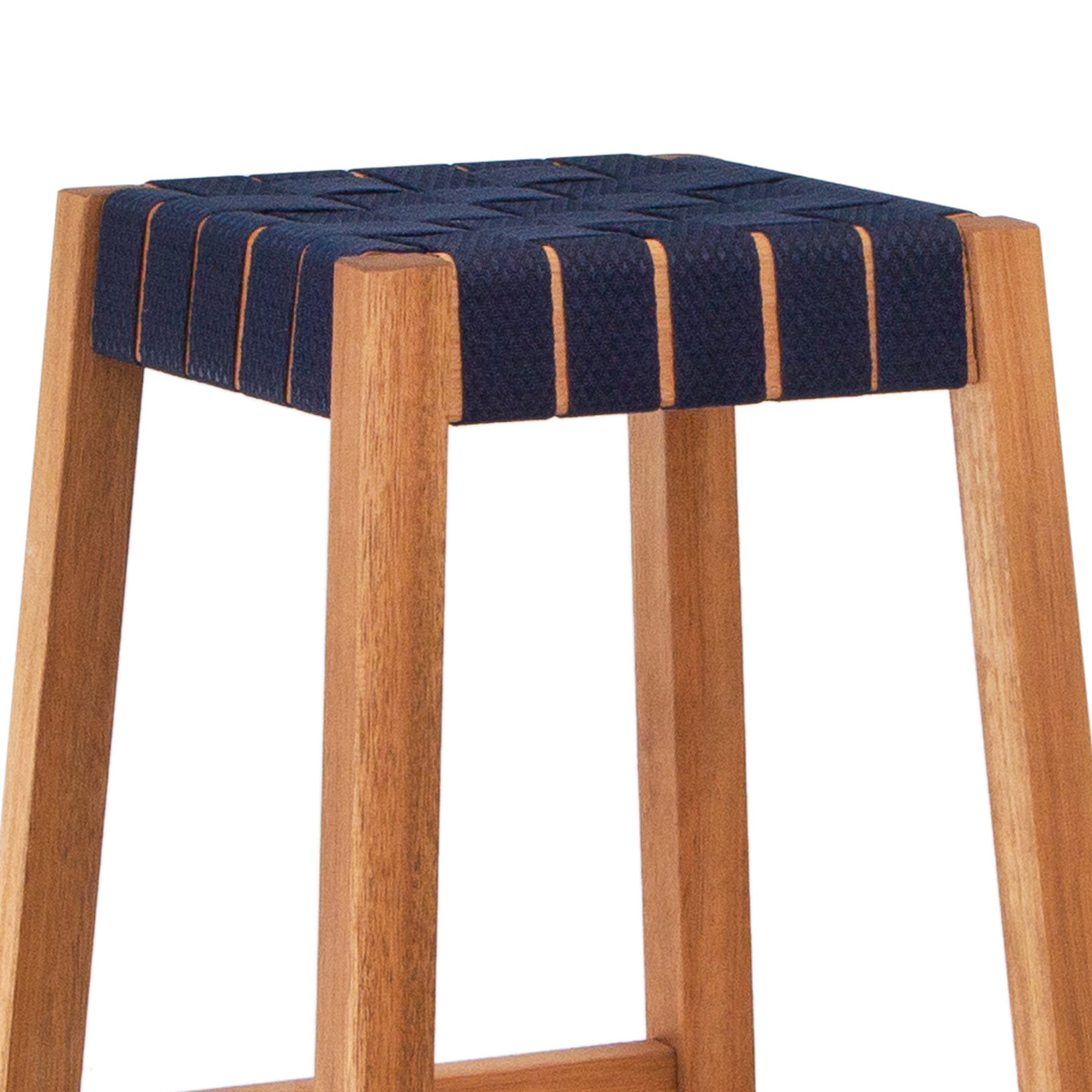 Banco Alto Fita Garden Natural/Azul