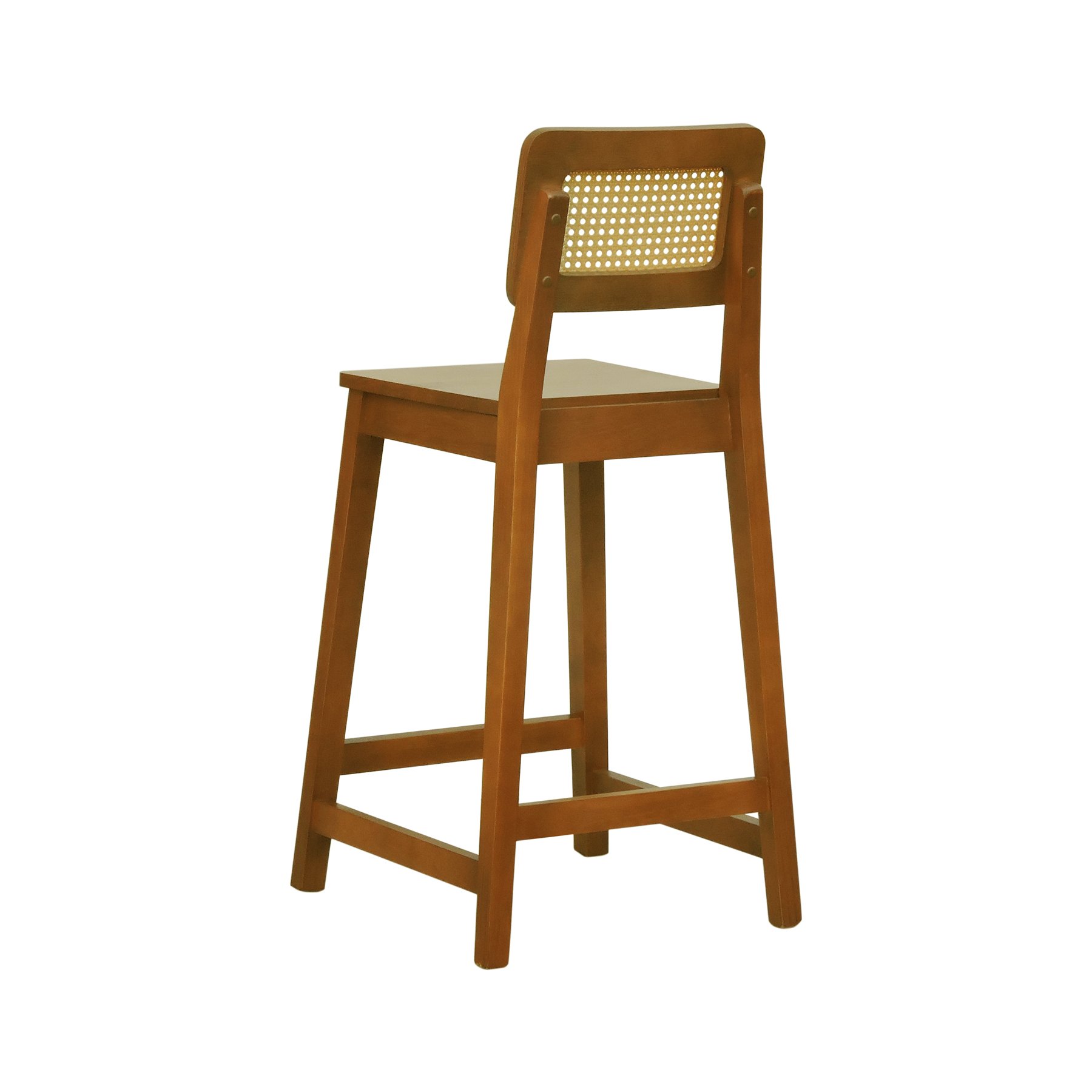 Banqueta Gabi Madeira Maciça Encosto Telinha c/ 68cm Altura - Amêndoa Assento Amêndoa Madeira