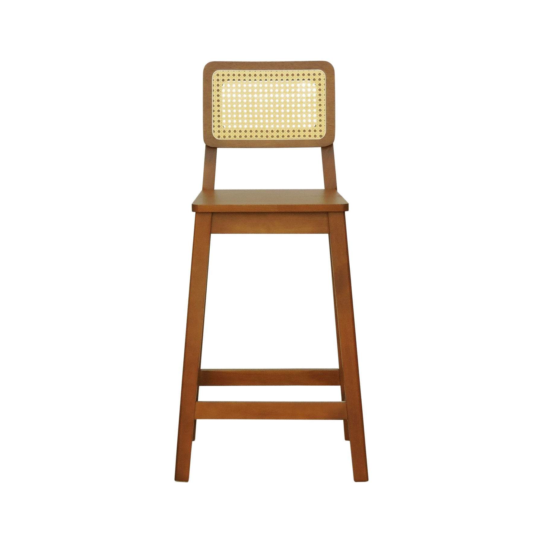 Banqueta Gabi Madeira Maciça Encosto Telinha c/ 68cm Altura - Amêndoa Assento Amêndoa Madeira