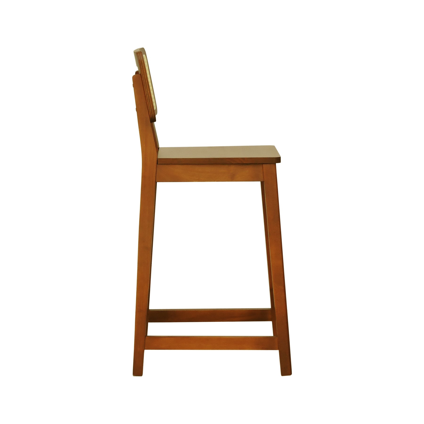 Banqueta Gabi Madeira Maciça Encosto Telinha c/ 68cm Altura - Amêndoa Assento Amêndoa Madeira