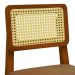Banqueta Gabi Madeira Maciça Encosto Telinha c/ 68cm Altura - Amêndoa Assento Estofado Corano Caramelo