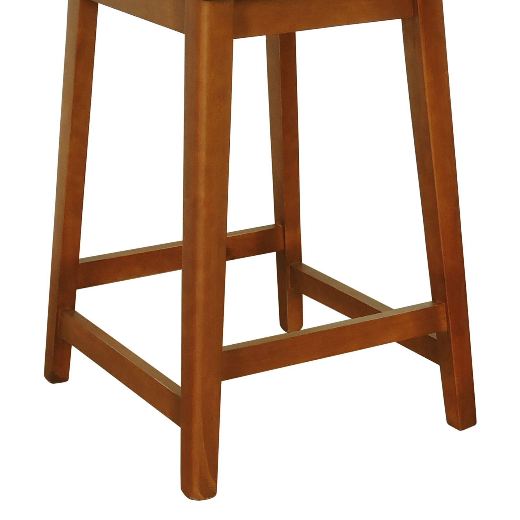 Banqueta Gabi Madeira Maciça Encosto Telinha c/ 68cm Altura - Amêndoa Assento Estofado Linho Bege