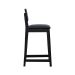 Banqueta Gabi Madeira Maciça Encosto c/ Telinha c/ 68cm Altura - Preto Assento Estofado Corano Preto