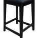 Banqueta Gabi Madeira Maciça Encosto c/ Telinha c/ 68cm Altura - Preto Assento Estofado Corano Preto