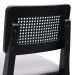 Banqueta Gabi Madeira Maciça Encosto c/ Telinha c/ 68cm Altura - Preto Assento Estofado Linho Bege