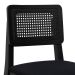 Banqueta Gabi Madeira Maciça Encosto c/ Telinha c/ 68cm Altura - Preto Assento Estofado Linho Preto Textura