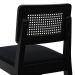 Banqueta Gabi Madeira Maciça Encosto c/ Telinha c/ 68cm Altura - Preto Assento Estofado Linho Preto Textura