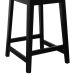 Banqueta Gabi Madeira Maciça Encosto c/ Telinha c/ 68cm Altura - Preto Assento Madeira Amêndoa