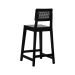 Banqueta Gabi Madeira Maciça Encosto c/ Telinha c/ 68cm Altura - Preto Assento Madeira Preto