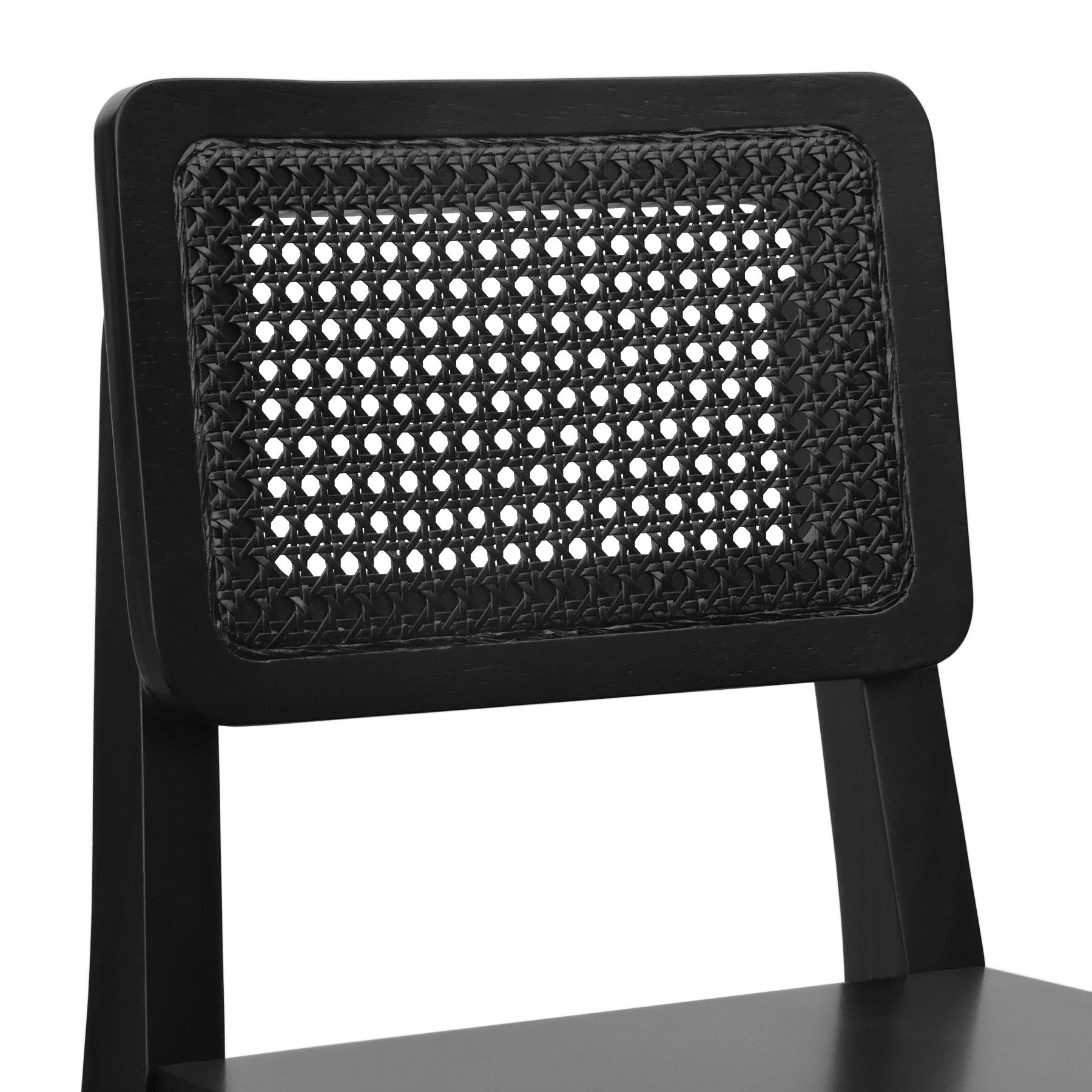 Banqueta Gabi Madeira Maciça Encosto c/ Telinha c/ 68cm Altura - Preto Assento Madeira Preto
