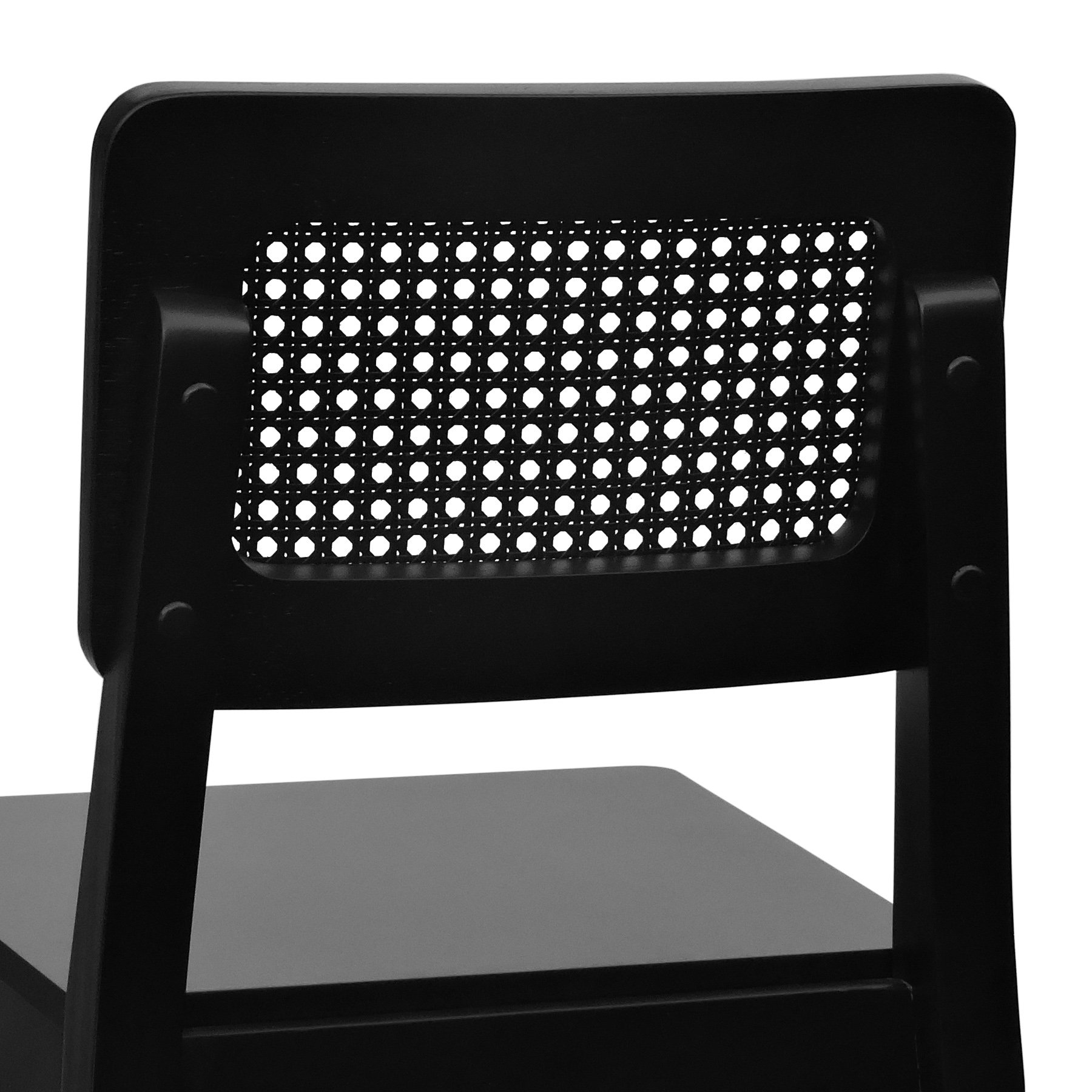 Banqueta Gabi Madeira Maciça Encosto c/ Telinha c/ 68cm Altura - Preto Assento Madeira Preto