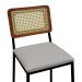 Banqueta Gabi Metal Encosto Anatômico Telinha Natural Assento Estofado - Preto/Amêndoa Corano Bege