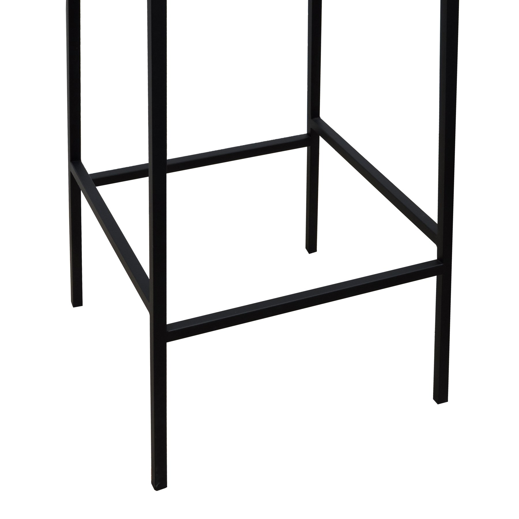 Banqueta Gabi Metal Encosto Anatômico Telinha Natural Assento Estofado - Preto/Amêndoa Corano Bege