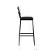 Banqueta Gabi Metal Encosto Anatômico Telinha Natural Assento Estofado - Preto/Amêndoa Corano Preto