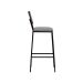 Banqueta Gabi Metal Encosto Anatômico Telinha Natural Assento Estofado - Preto/Amêndoa Linho Bege