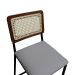 Banqueta Gabi Metal Encosto Anatômico Telinha Natural Assento Estofado - Preto/Amêndoa Linho Bege