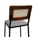 Banqueta Gabi Metal Encosto Anatômico Telinha Natural Assento Estofado - Preto/Amêndoa Linho Bege