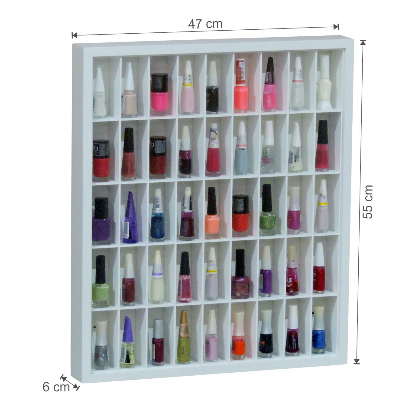 Estante para Miniaturas/Esmaltes 45 Nichos Roma Branco