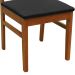 Kit 2 Cadeiras Madeira Maciça Lyon Encosto Telinha Amêndoa Assento Estofado Linho Preto Textura