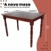 Conjunto Mesa Jantar Madeira/MDF com 4 Cadeiras Estofadas- Dalas Imbuia