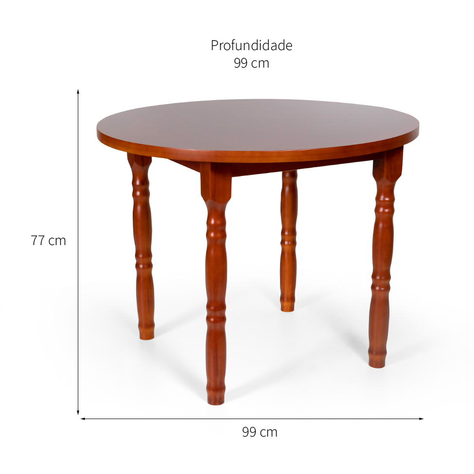 Mesa de Jantar Redonda Dalas Imbuia 99 cm