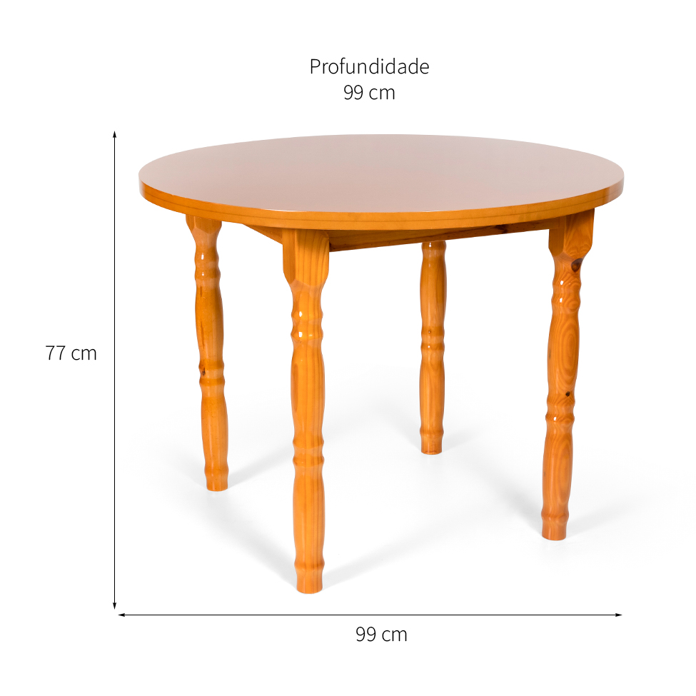 Mesa de Jantar Redonda Dalas Mel 99 cm