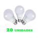 20 Lampadas Bulbo E27 12W Ed   Bivolt Policarbonato Leitosa Branco