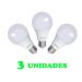 3 Lampadas Bulbo E27 12W Ed   Bivolt Policarbonato Leitosa Branco