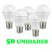 50 Lampadas Bulbo E27 9W Ed   Bivolt Policarbonato Leitosa Branco