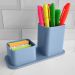 Kit 2 Organizadores de Mesa Escritório Porta Canetas Objetos Clips Azul Claro Dellocolor