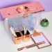 Kit 2 Porta Objetos Organizadores De Escritório Porta Lápis Rose Gold Metalizado Dello
