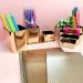 Kit 2 Porta Objetos Organizadores De Escritório Porta Lápis Rose Gold Metalizado Dello