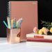Kit 2 Porta Objetos Organizadores De Escritório Porta Lápis Rose Gold Metalizado Dello