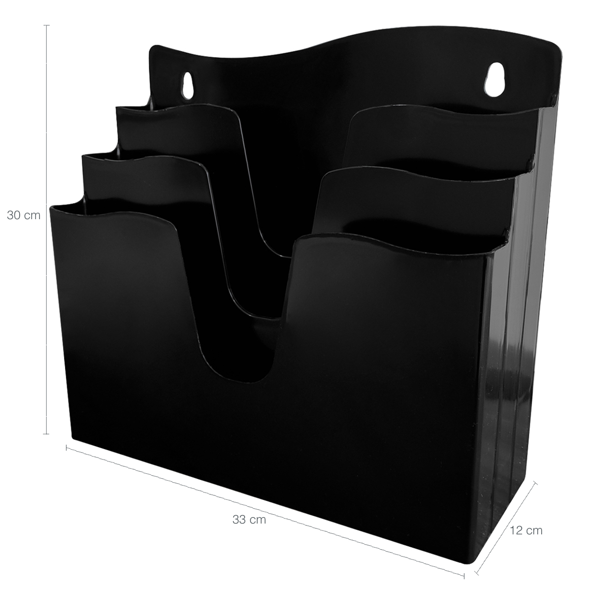 Kit Organizadores De Escritório Porta Objetos E Expositor De Documentos Preto Dello