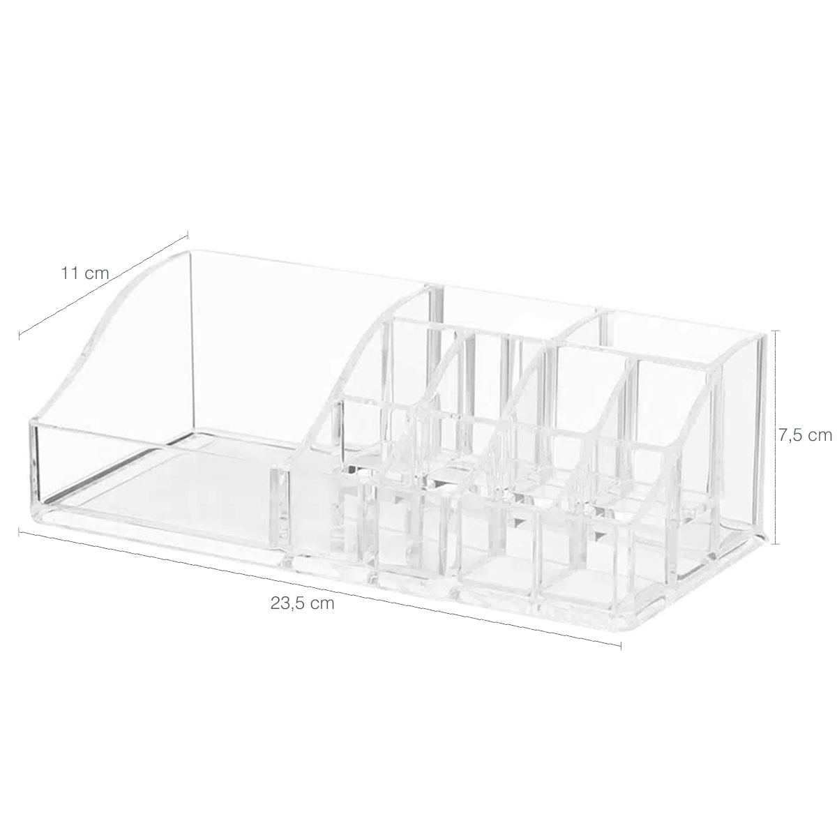 Organizador de Cosméticos Porta Maquiagem Batom de Mesa Bancada Cristal Essencial Dello