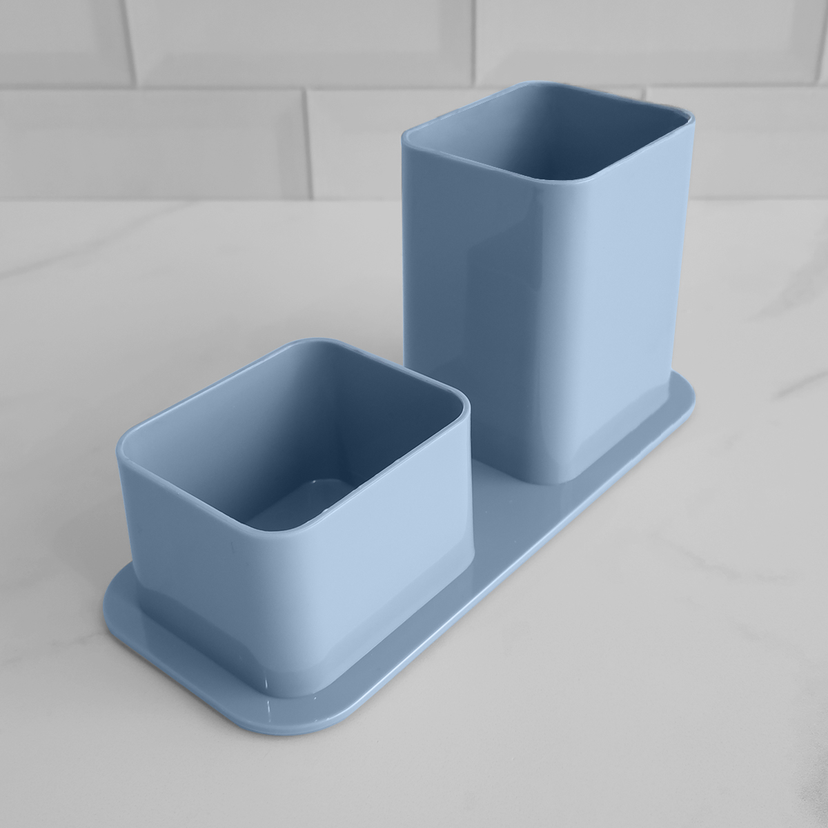Porta Caneta E Clips Dellocolor Porta Objetos Organizador De Mesa Escritório Azul Claro