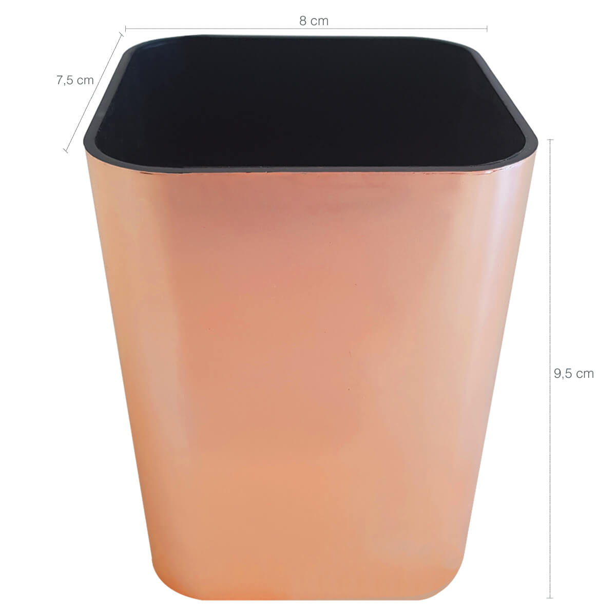 Porta Caneta Lápis Dello Porta Objetos Organizador De Bancada Rose Gold Metalizado