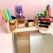 Porta Caneta Lápis Dello Porta Objetos Organizador De Bancada Rose Gold Metalizado