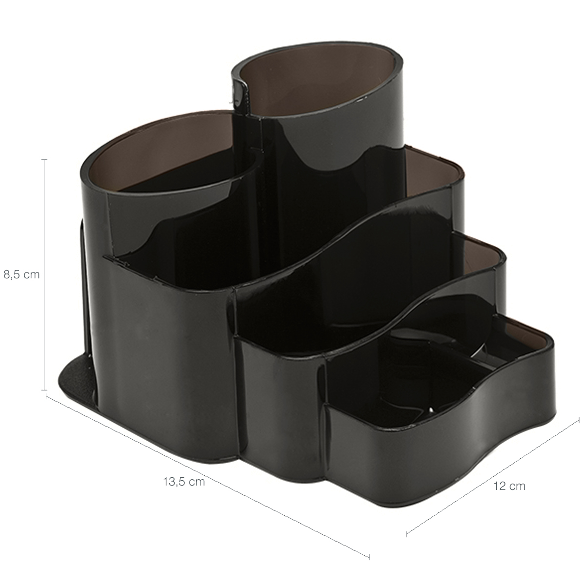 Porta Canetas E Objetos Com 7 Divisórias Organizador De Mesa Escritório Fumê Dellocolor