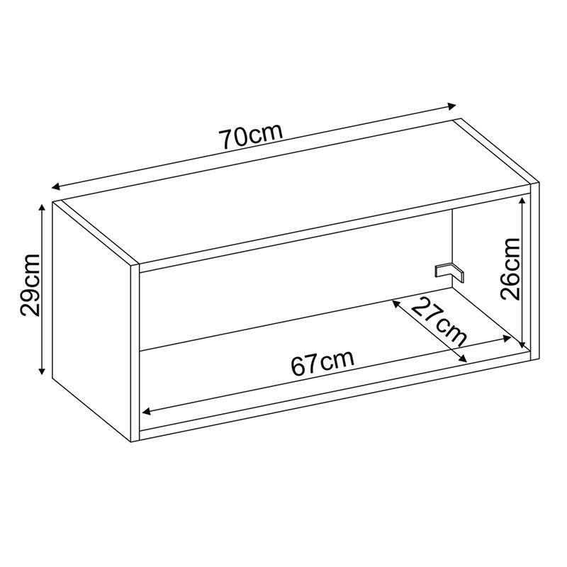 Armário Aéreo Firenze 1 Porta 70cm Amêndola/Branco - Demóbile
