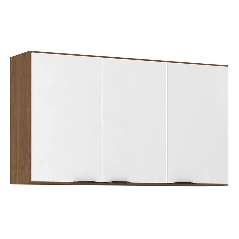 Armário Aéreo Firenze 3 Portas Amêndola/Branco - Demóbile