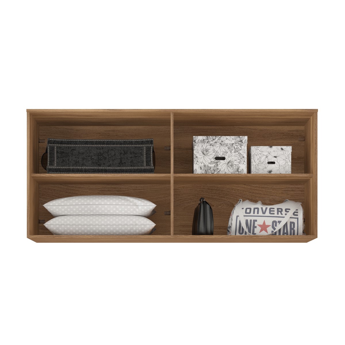 Armário Aéreo Ponte Casal/Queen - Dormitório Modulado Irlanda - Módulo 4 Portas 168cm - Roupeiro Demobile